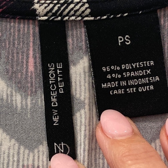 New Directions Adorable Black/Pink/White Geometric Polyester Jumpsuit sz. PS - Picture 4 of 8